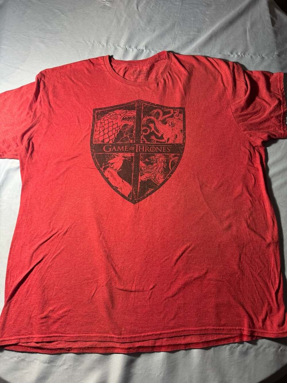 Game Of Thrones Crest T-Shirt Red Graphic Tee